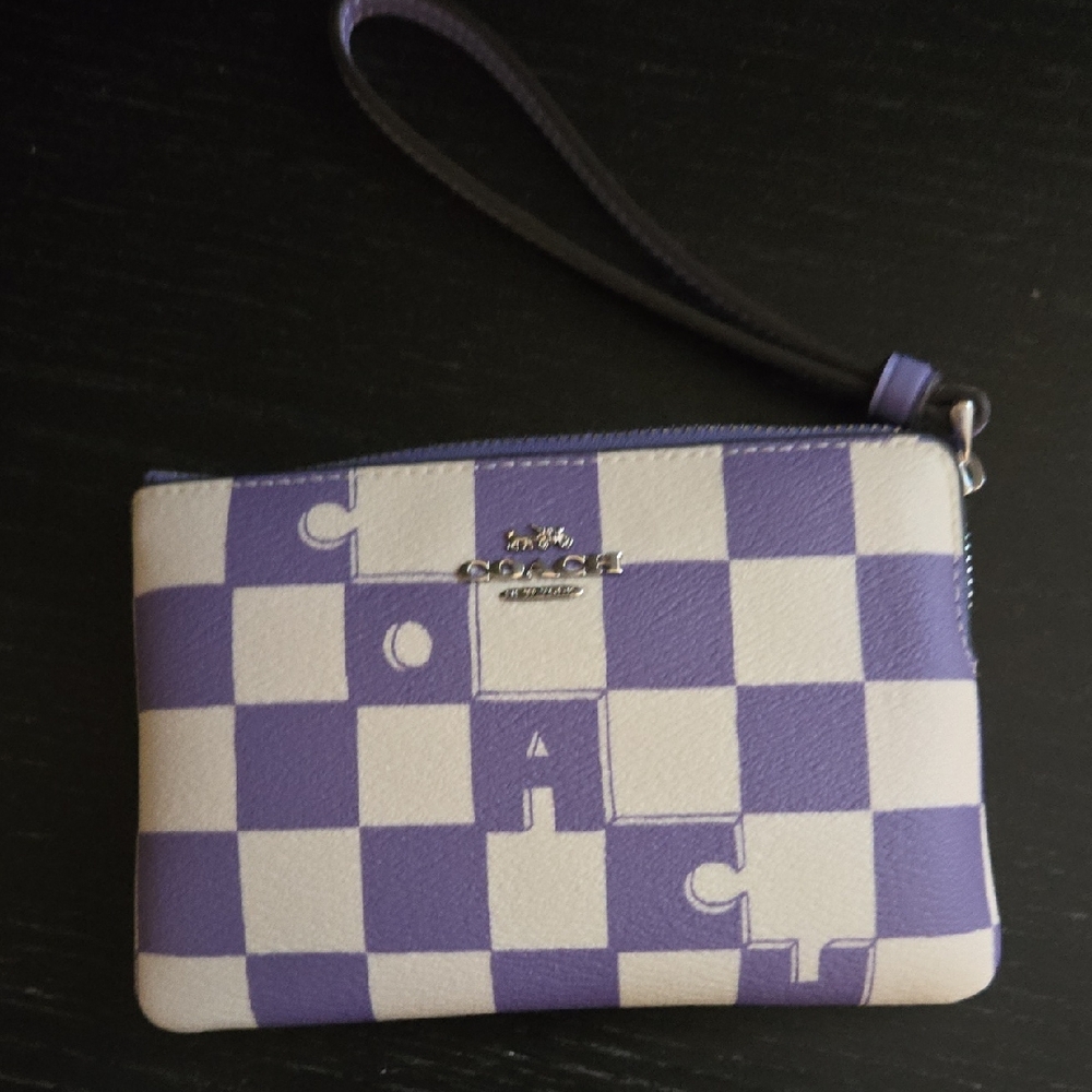 Coach Purple & Chalk Colored Clutch Wristlet